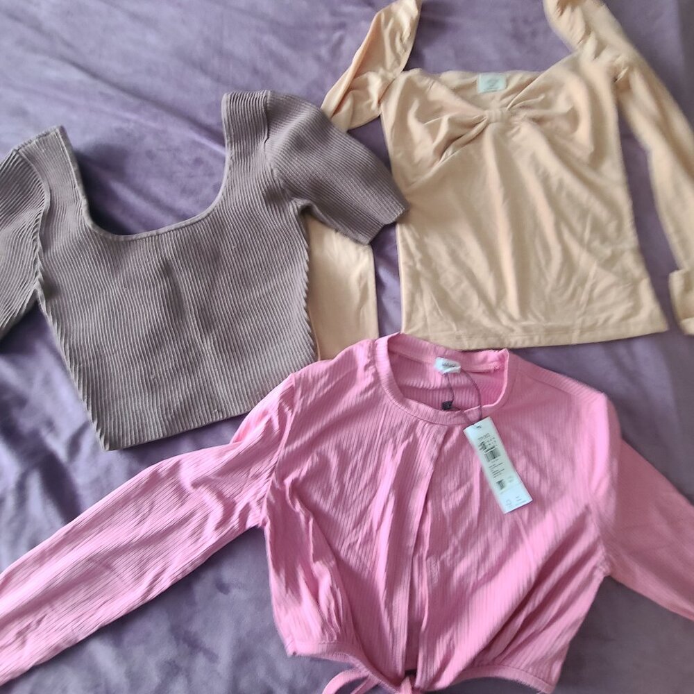 Aritzia Babaton Wilfred 3 Crop Tops XS